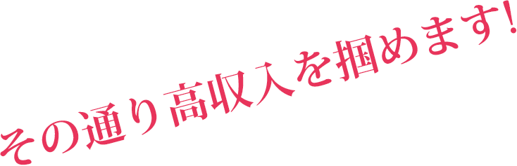 その通り高収入を掴めます!